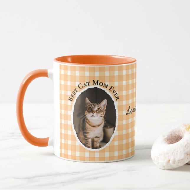 Caneca Melhor Mãe de Gato Já Personalizado Funny Cute 2 F (Com Donut)