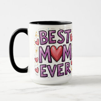 Caneca Melhor Mãe de sempre com Corações e Faíscas