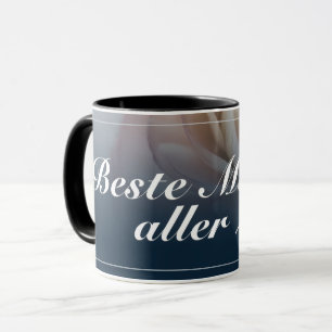 Caneca Melhor mãe de todos os tempos com grande rosa rosa