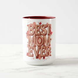 Caneca Melhor Mãe de Todos os Tempos Design 3D Dourado |