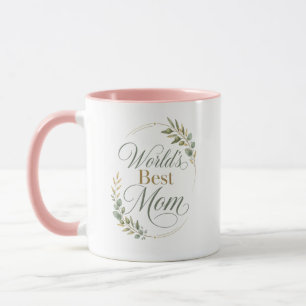 Caneca Melhor Mãe do Mundo Aniversário Design Botânico