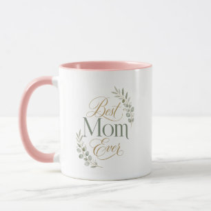 Caneca Melhor Mãe do Mundo Aniversário Design Botânico