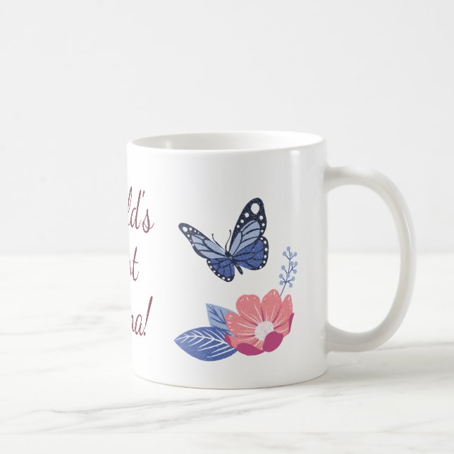 Caneca Melhor Mãe do Mundo, Caneca de Café Floral  (Direita)