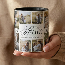 Caneca Melhor Mãe do Mundo Colagem de Fotos Personalizada