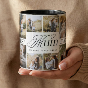 Caneca Melhor Mãe do Mundo Colagem de Fotos Personalizada