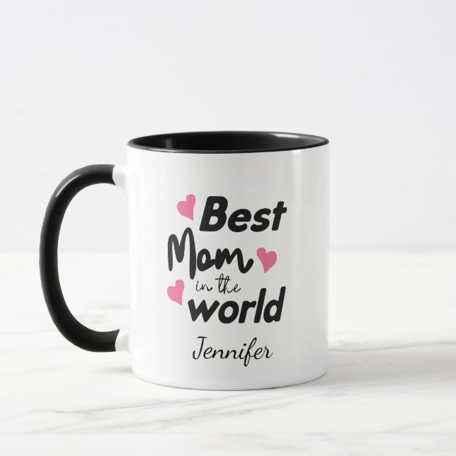 Caneca Melhor Mãe do Mundo com Nome e Foto (Esquerda)
