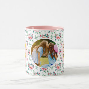 Caneca Melhor Mãe do Mundo Floral Foto Dia das Mães