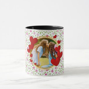 Caneca Melhor Mãe do Mundo Floral Foto Dia das Mães
