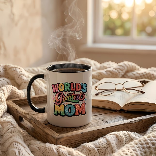 Caneca Melhor Mãe do Mundo, presente do Dia das Mães, tip (Criador carregado)