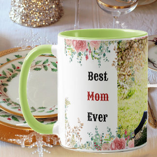 Caneca Melhor Mãe Já Vergonha Foto Da Mãe Floral Bebê