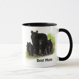 Caneca Melhor Mãe, Mãe, Bonita, Ursa Negra
