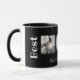 Caneca Melhor Mãe Moderna 3 Fotos Colagem Preta
