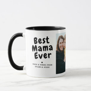 Caneca Melhor Mamãe do Mundo Colagem de 2 Fotos e Mensage