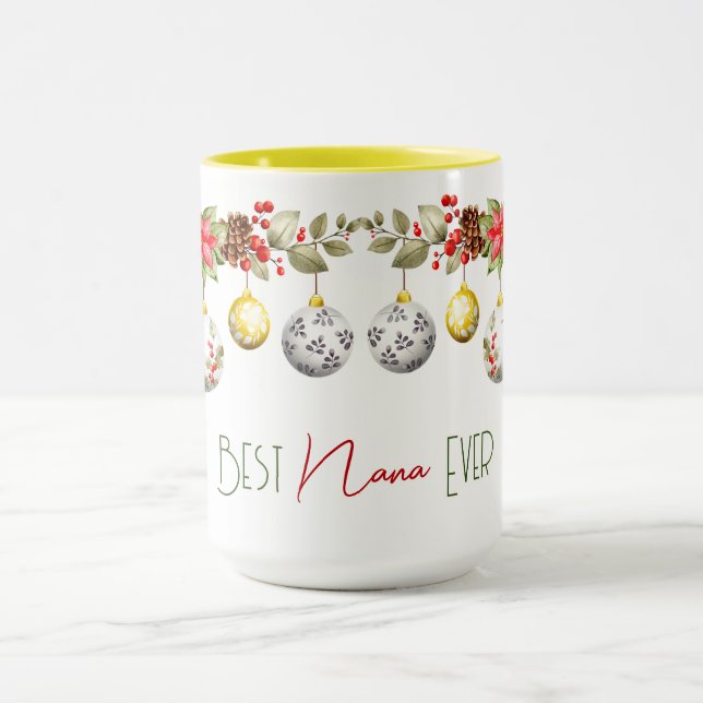 Caneca Melhor Nana Ever Christmas Ball Garland (Centro)