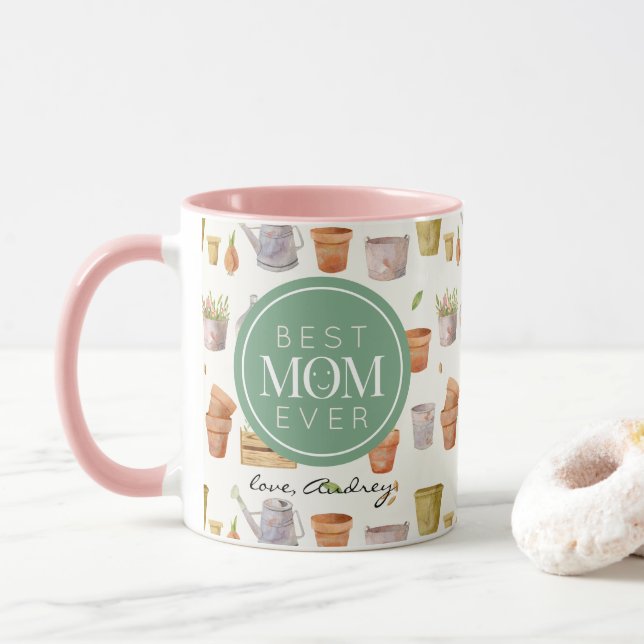 Caneca Melhor Padrão da Ferramenta de Jardinagem da Mãe (Com Donut)