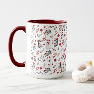 Caneca Melhor padrão de Natal de pinguim para a mamãe