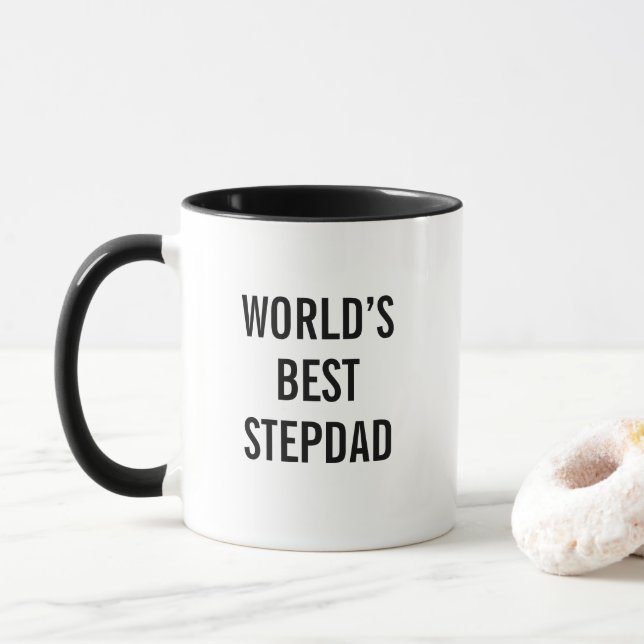 Caneca Melhor Padrasto do Mundo Presente do Dia do (Com Donut)