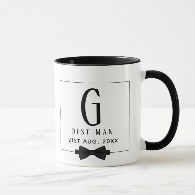 Caneca Melhor Padrinho de casamento De Homem Monograma De (Direita)