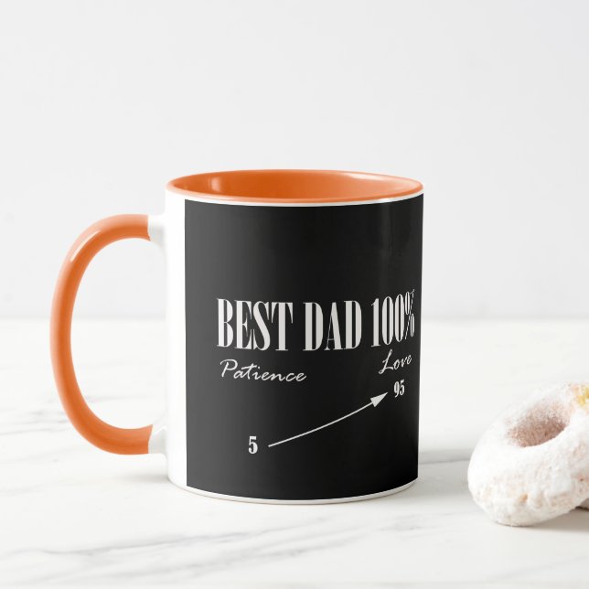 Caneca Melhor Pai, 100% de paciência com amor (Com Donut)