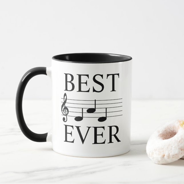 Caneca Melhor Pai Alguma Vez Musical Notes Trek Clef (Com Donut)