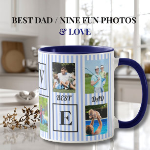 Caneca Melhor PAI AMOR Colagem de Café de Nove Fotos Pers