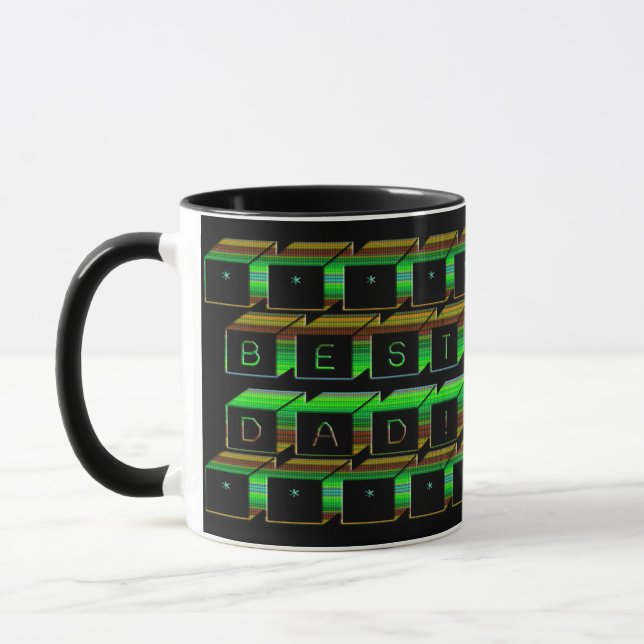 Caneca Melhor Pai bloqueia texto verde e castanho (Esquerda)