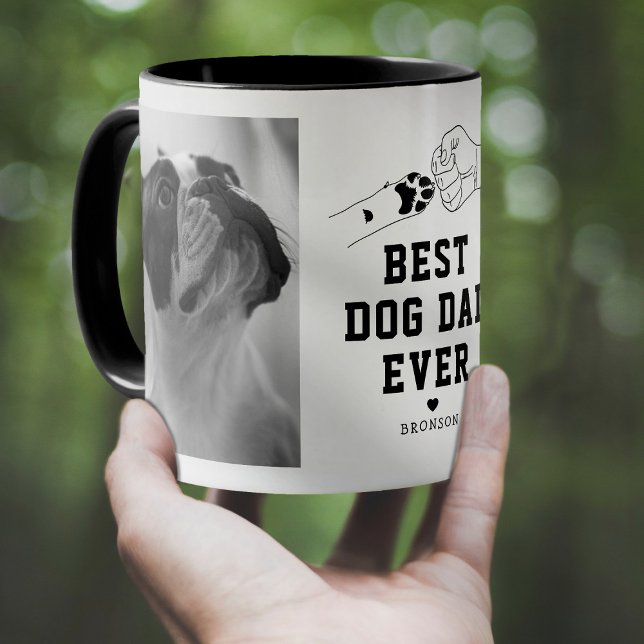 Caneca Melhor Pai de Cachorro de Todos os Tempos Duas Fot (Criador carregado)