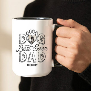 Caneca Melhor Pai de Cachorro do Mundo Coração Pegada de 