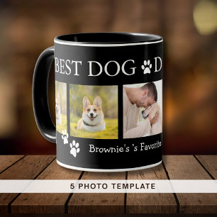 Caneca Melhor Pai De Cães De 5 Fotografias Nome De Pet Pr