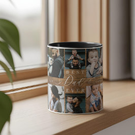 Caneca Melhor Pai de Colagem de Fotos de Woodgrão Keepsas