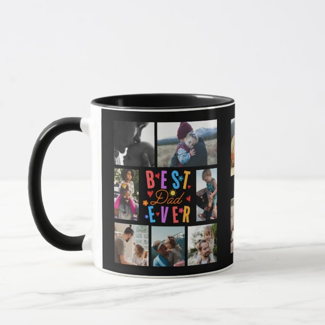 Caneca Melhor Pai de Colagem de Fotos Nunca (Esquerda)