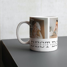 Caneca Melhor Pai De Foto E Cinza De Colagem Moderna