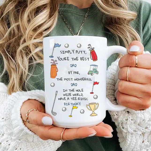 Caneca Melhor Pai de Golfe Café Engraçado de Aniversário  (Best Golf Father Funny Birthday Golfer Dad Coffee Mug
)
