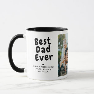 Caneca Melhor Pai de Todos Colagem de 2 Fotos e Mensagem 
