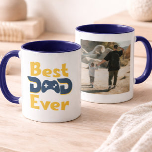 Caneca Melhor Pai de Todos os Tempos Gamer Pai Foto Moder
