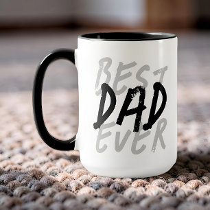 Caneca Melhor Pai de Todos os Tempos Moderno Preto e Cinz