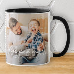 Caneca Melhor Pai do Dia de os pais de Fotografia Moderna<br><div class="desc">Esta design simples e moderna é composta por tipografia serif e cursiva e adiciona uma foto personalizada</div>