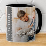 Caneca Melhor Pai do Dia de os pais de Fotografia Moderna<br><div class="desc">Esta design simples e moderna é composta por tipografia serif e cursiva e adiciona uma foto personalizada</div>