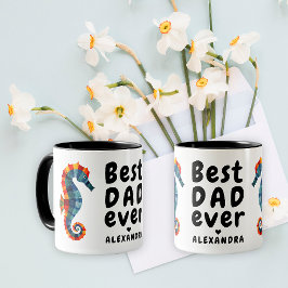 Caneca Melhor Pai do Mundo Adorável Cavalo-Marinho Colori