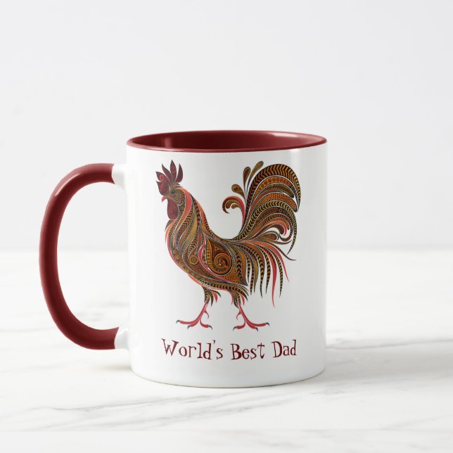 Caneca Melhor Pai do Mundo de Galinha Fazenda Rooster (Esquerda)