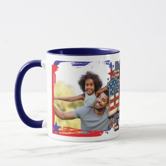 Caneca Melhor Pai do Mundo EUA design moderno (Esquerda)