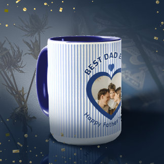 Caneca Melhor Pai do Mundo Foto Carta Modelo Minimalista 