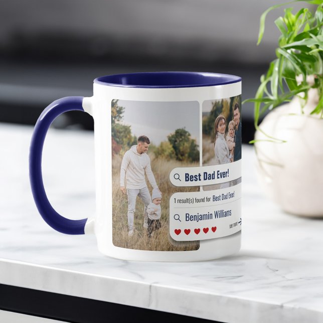 Caneca Melhor Pai Engraçado Resultados do Mecanismo de Pe (Funny Best Dad Ever Photo Search Engine Results Mug)