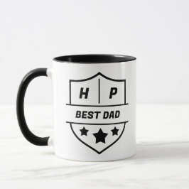 Caneca Melhor Pai Escudo de Iniciais Personalizadas