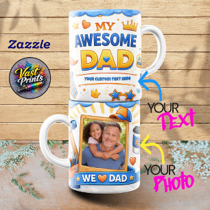 Caneca Melhor Pai Estrela Colagem de Texto e Foto Persona