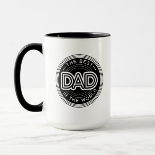 Caneca Melhor Pai Moderno Preto e Branco Dia dos Pais