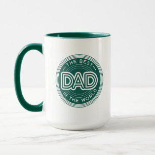 Caneca Melhor Pai Moderno Verde Escuro Dia dos Pais