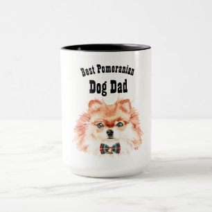 Caneca Melhor PAI POMERANIANO DE CÃO - rosto ilustrado b
