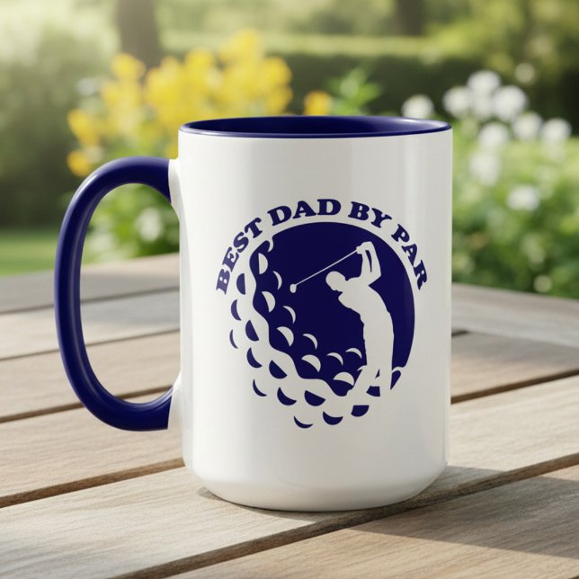 Caneca Melhor Pai Por Par Golfe Moderno (Criador carregado)