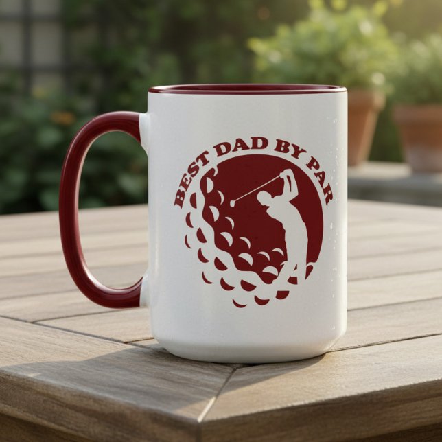 Caneca Melhor Pai Por Par Golfe Moderno (Criador carregado)